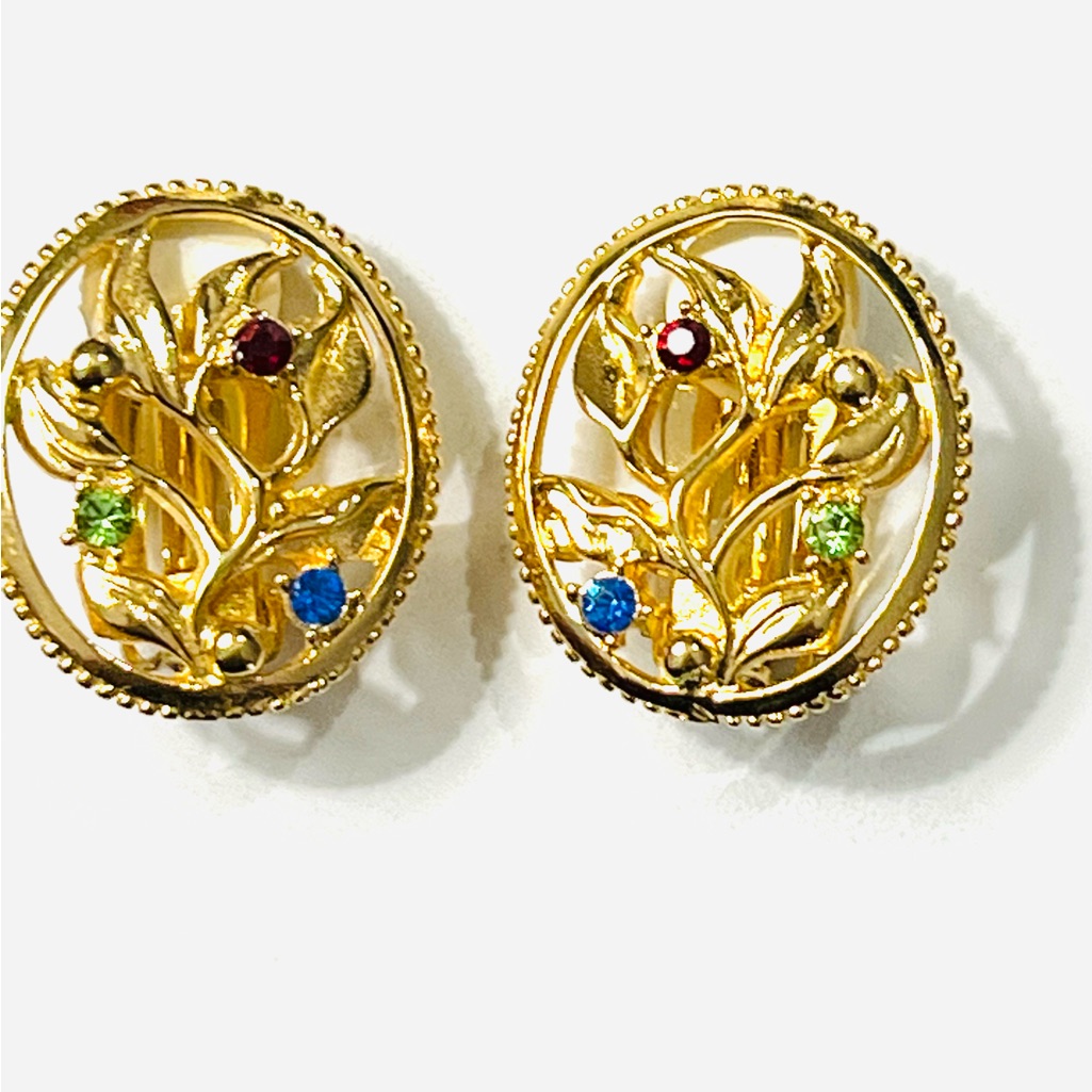 Camrose Kross Vintage Jbk Jacqueline Kennedy Floral Vine Clip On Gold Earrings 89$